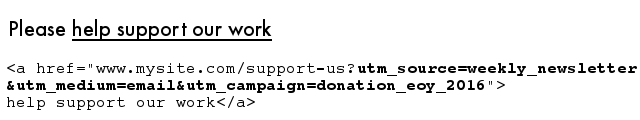 Campaign taggiing or adding UTM values to your links helps you track your email results in Google Analytics.