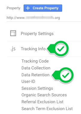 Google Analytics admin view: Property Settings srcset=